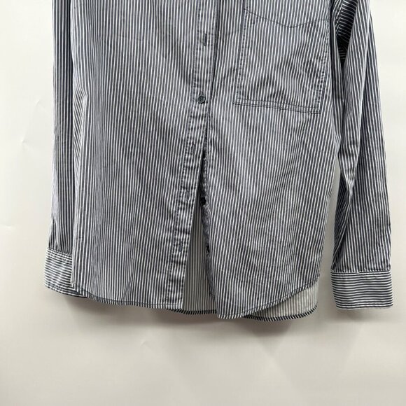 American Eagle Women's Striped Button Up Top Blue Gray/White Size XS - Picture 3 of 9